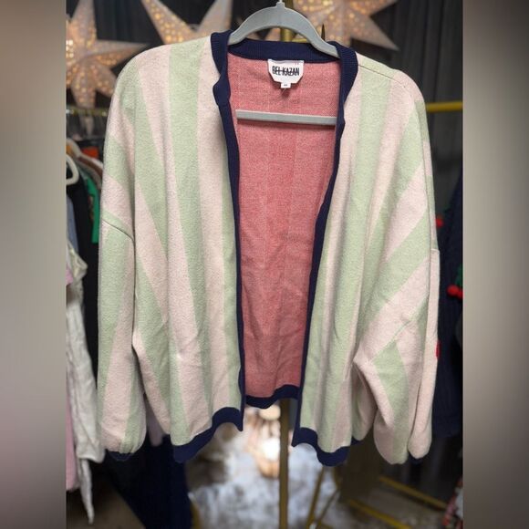 Anthropologie Bel Kazan Striped Lobster Open Front Cardigan NWOT - Picture 7 of 10